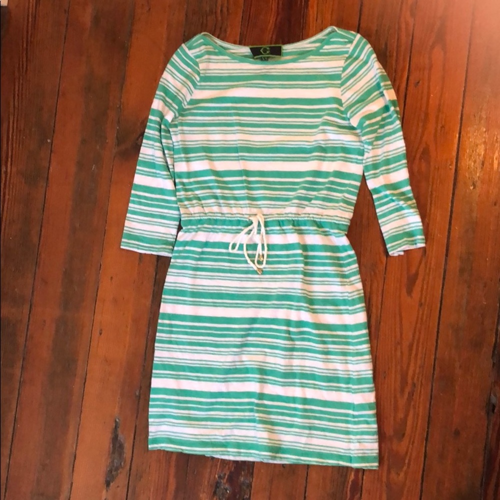 Teal striped dress